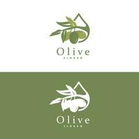 olive pétrole logo, olive feuille plante à base de plantes jardin vecteur, Facile élégant luxueux icône conception modèle illustration vecteur