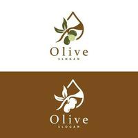 olive pétrole logo, olive feuille plante à base de plantes jardin vecteur, Facile élégant luxueux icône conception modèle illustration vecteur