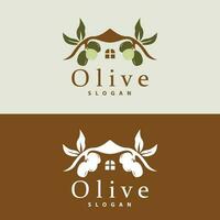 olive pétrole logo, olive feuille plante à base de plantes jardin vecteur, Facile élégant luxueux icône conception modèle illustration vecteur