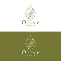 olive pétrole logo, olive feuille plante à base de plantes jardin vecteur, Facile élégant luxueux icône conception modèle illustration vecteur