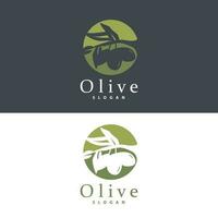 olive pétrole logo, olive feuille plante à base de plantes jardin vecteur, Facile élégant luxueux icône conception modèle illustration vecteur