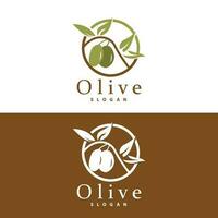 olive pétrole logo, olive feuille plante à base de plantes jardin vecteur, Facile élégant luxueux icône conception modèle illustration vecteur