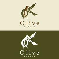 olive pétrole logo, olive feuille plante à base de plantes jardin vecteur, Facile élégant luxueux icône conception modèle illustration vecteur