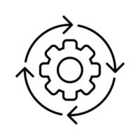 système redémarrer automatisation contour icône vecteur illustration