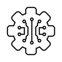 cerveau équipement système automatisation contour icône vecteur illustration