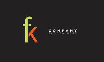 fk alphabet lettres initiales monogramme logo kf, f et k vecteur