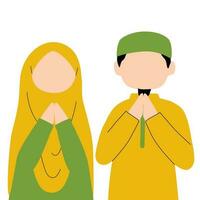 musulman couple salutation illustration vecteur