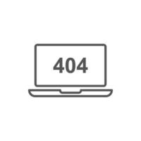 Icône plate de vecteur isolé page erreur 404