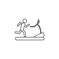 homme fonctionnement sur tapis roulant dans Gym vecteur icône illustration