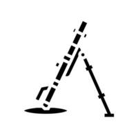 mortier arme militaire glyphe icône vecteur illustration