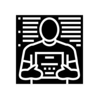 mugshot profil criminel glyphe icône vecteur illustration