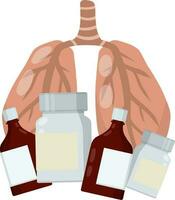 médical se soucier. interne Humain organes. dessin animé plat illustration. santé et traitement. ensemble de paquet avec pilule et drogue vecteur