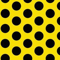 abstrait sans couture répéter noir polka point modèle avec Jaune bg. vecteur