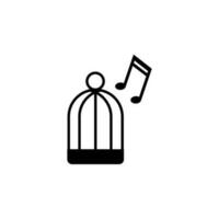 cage pour des oiseaux avec une mélodie vecteur icône illustration