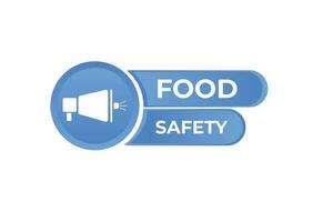 nourriture sécurité bouton. discours bulle, bannière étiquette nourriture sécurité vecteur