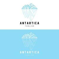 Montagne logo, antarctique iceberg logo conception, la nature paysage vecteur, produit marque illustration icône vecteur