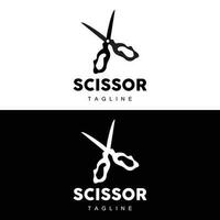 les ciseaux logo, Coupe outils vecteur, salon de coiffure le rasoir les ciseaux Facile conception, illustration modèle icône vecteur