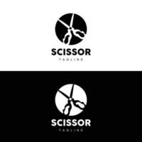 les ciseaux logo, Coupe outils vecteur, salon de coiffure le rasoir les ciseaux Facile conception, illustration modèle icône vecteur