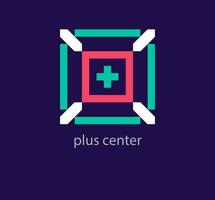 santé centre et plus signe logo. unique conception Couleur transitions. privé hôpital centre et santé centre logo modèle. vecteur. vecteur