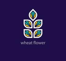 Créatif blé fleur logo. unique conception Couleur transitions. Douane agricole affaires logo modèle. vecteur. vecteur
