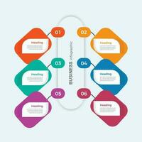 affaires infographie processus avec coloré modèle conception avec Icônes et 6 options. six pas infographie conception modèle vecteur