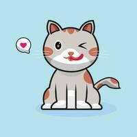mignonne chat vecteur illustration avec l'amour symbole