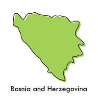 Bosnie et herzégovine carte - Facile main tiré stylisé concept avec esquisser noir ligne contour contour. pays frontière silhouette dessin vecteur illustration