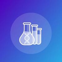 icône de la biotechnologie avec des tubes à essai de laboratoire vecteur