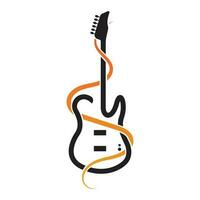 la musique et bande classique logo, guitare, la musique club ancien logo vecteur