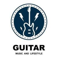 la musique et bande classique logo, guitare, la musique club ancien logo vecteur