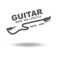 la musique et bande classique logo, guitare, la musique club ancien logo vecteur