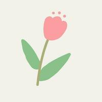 tulipe fleur main dessiner mignon, floral éléments, tulipe, vecteur
