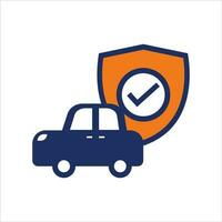 voiture Assurance plan icône bleu et Orange Assurance Célibataire icône vecteur