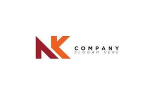 nk alphabet lettres initiales monogramme logo kn, n et k vecteur