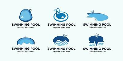 nager bassin ensemble logo conception modèle. inspirations nager bassin logotype. vecteur