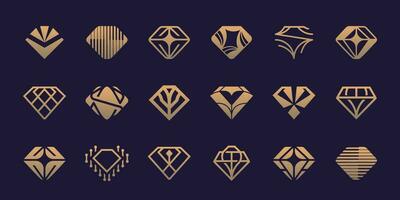 bijoux logo diamant icône ensemble conception inspiration. vecteur