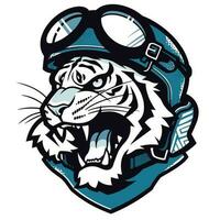 tigre tête logo vecteur T-shirt mascotte conception