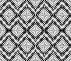 ethnique populaire géométrique sans couture modèle dans noir et blanc dans vecteur illustration conception pour tissu, tapis, tapis, foulard, emballage papier, tuile et plus