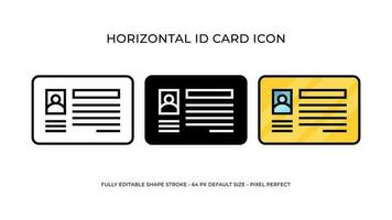 horizontal identité carte icône illustration vecteur