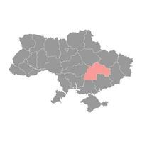 dnipropetrovsk oblast carte, Province de Ukraine. vecteur illustration.