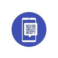 code qr et téléphone intelligent, icône de vecteur