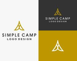 lettre une monogramme camping tente logo conception vecteur. vecteur