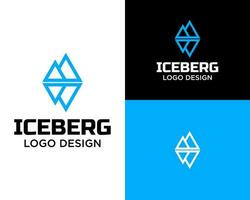audacieux Facile géométrique iceberg logo conception vecteur. vecteur