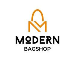 moderne Sacs magasin logo avec une noir et Orange logo vecteur