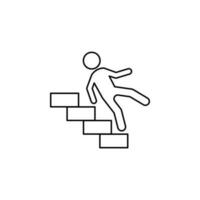chute vers le bas le escaliers contour ligne vecteur icône illustration