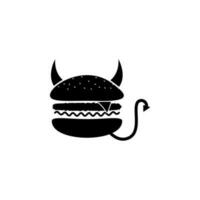 Burger, démon, diable vecteur icône illustration