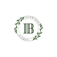 ib initiale beauté floral logo modèle vecteur