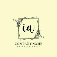 ia initiale beauté floral logo modèle vecteur