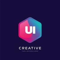 ui initiale logo avec coloré modèle vecteur