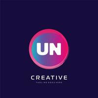 ONU initiale logo avec coloré modèle vecteur